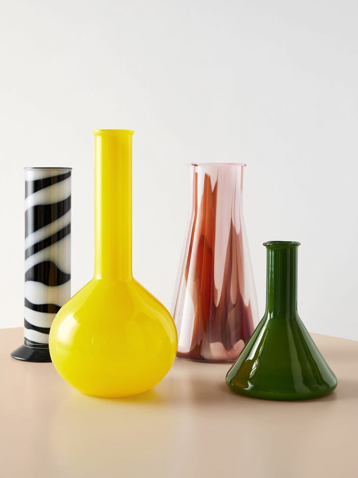Lab rund flask vas 31,5 cm, Gul Kosta Boda