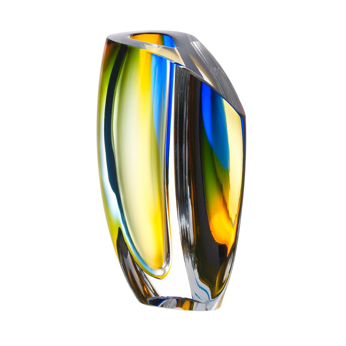 Kosta Boda Mirage vas 21 cm Blå-bärnsten | Skandinavisk Design | Vaser | Blå
