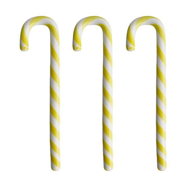 Polka käpp 17 cm 3-pack - Vit-gul - Kosta Boda