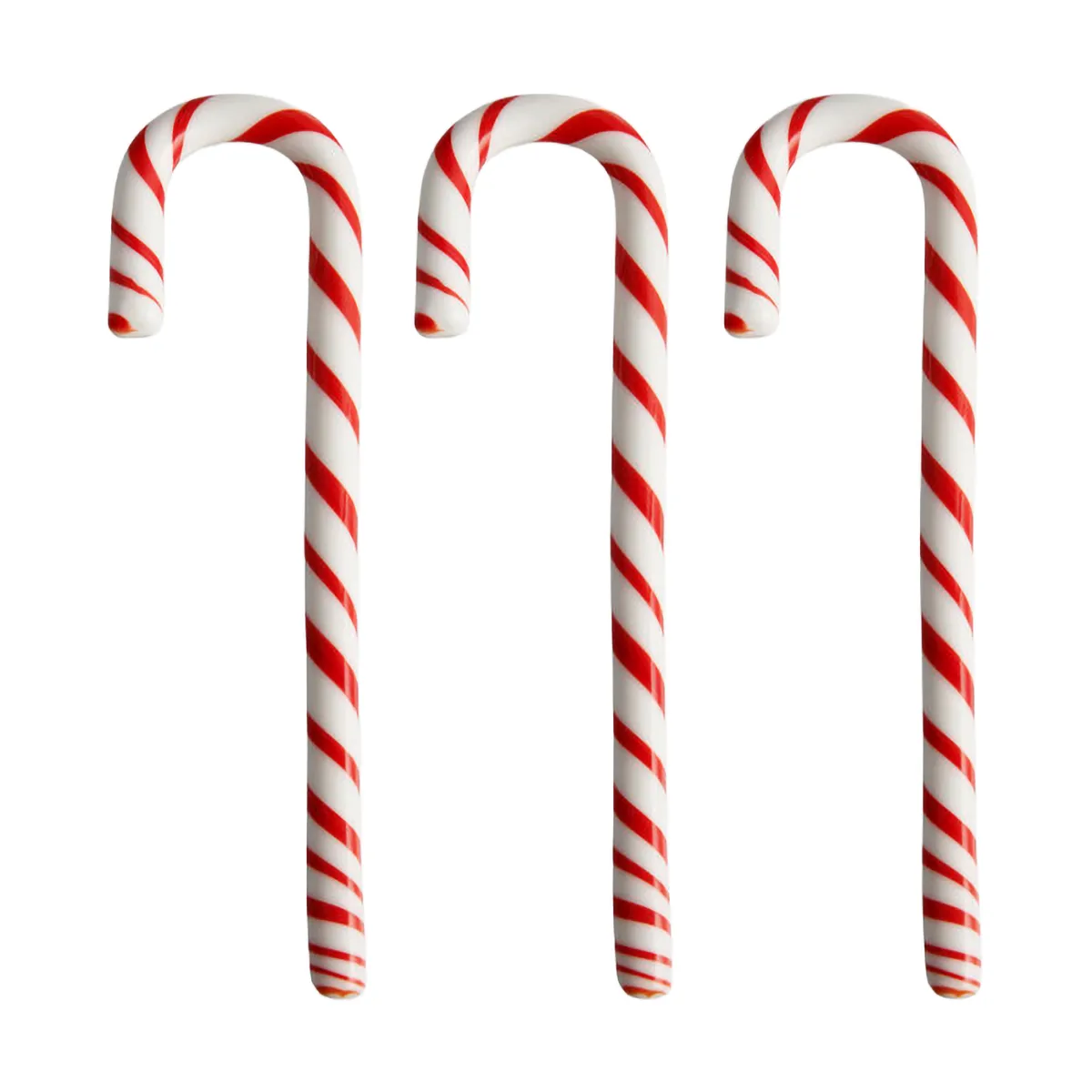 Polka käpp 17 cm 3-pack, Vit-röd Kosta Boda