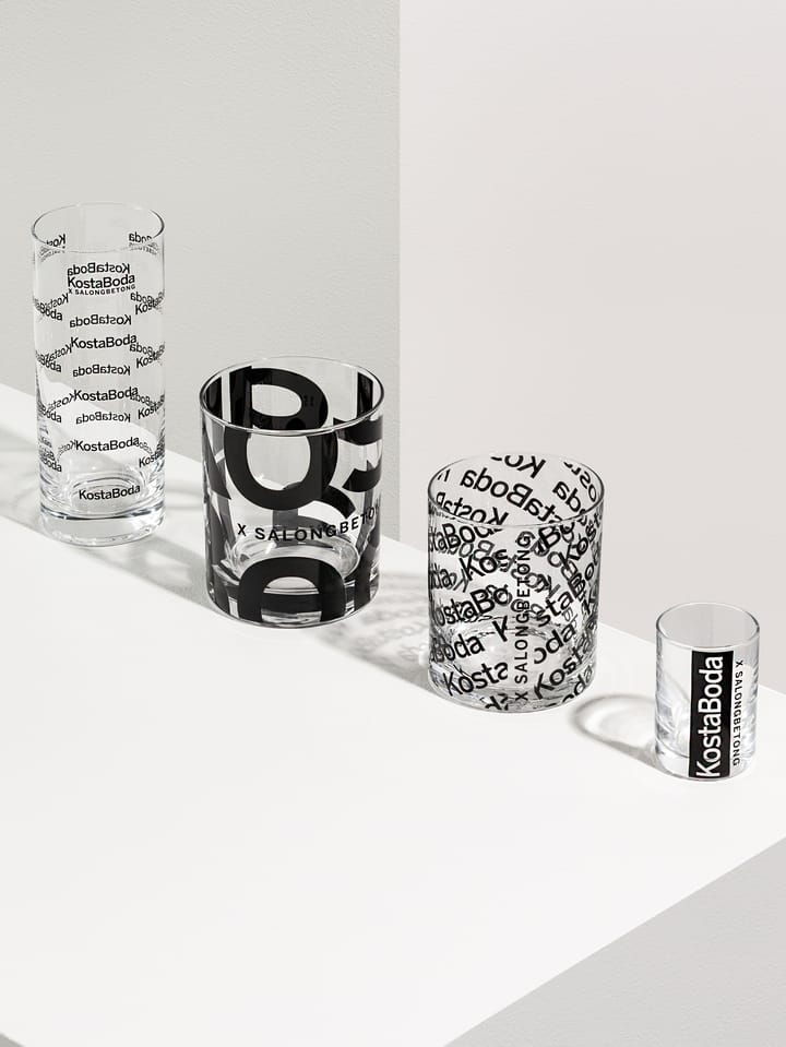 Salong Betong DOF glas 35 cl 2-pack, Klar-svart Kosta Boda