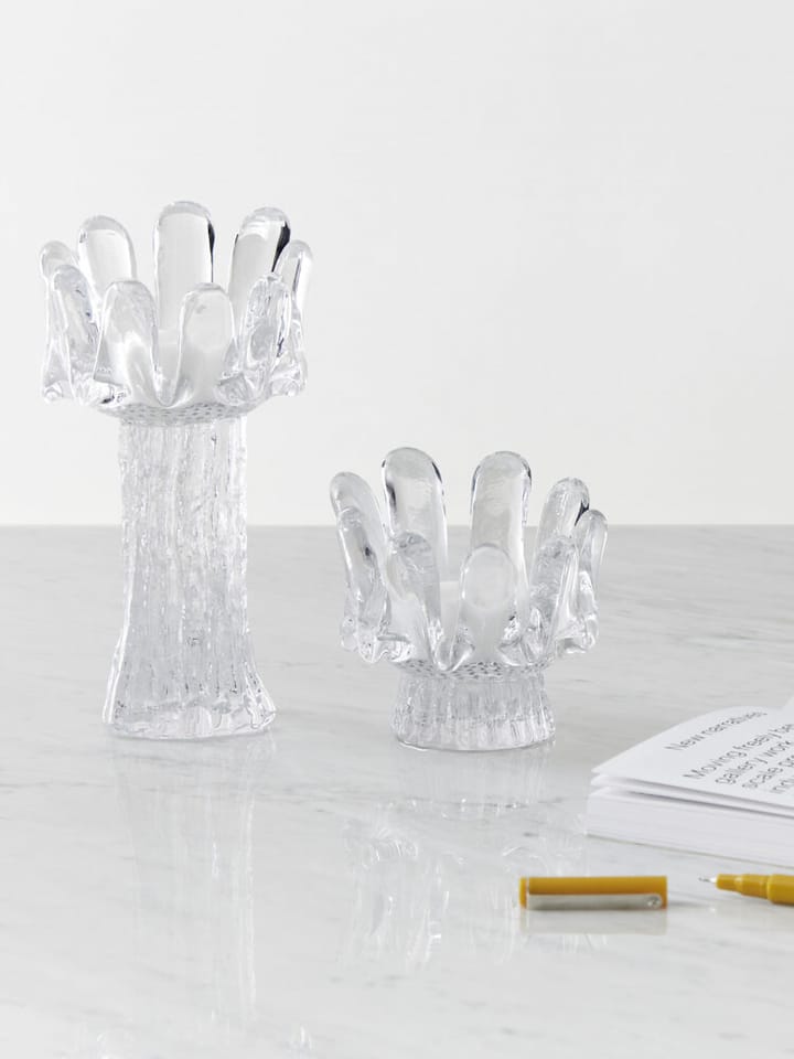 Solros ljuslykta 18 cm, Klar Kosta Boda