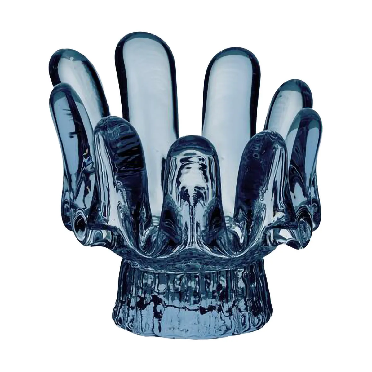 Solros ljuslykta cirkulärt glas 9,2 cm, Blå Kosta Boda