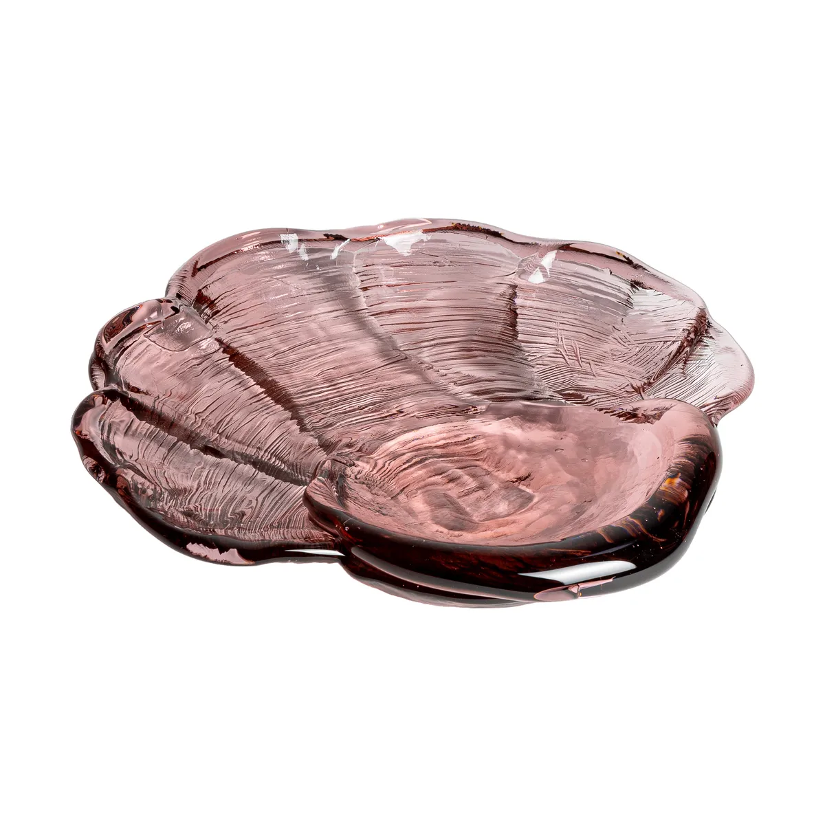Kosta Boda Venusmussla konstglas fat 30x33 cm Rosa