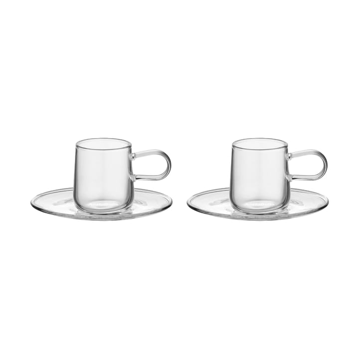 Viva espressokopp med fat 8 cl 2-pack - Klar - Kosta Boda