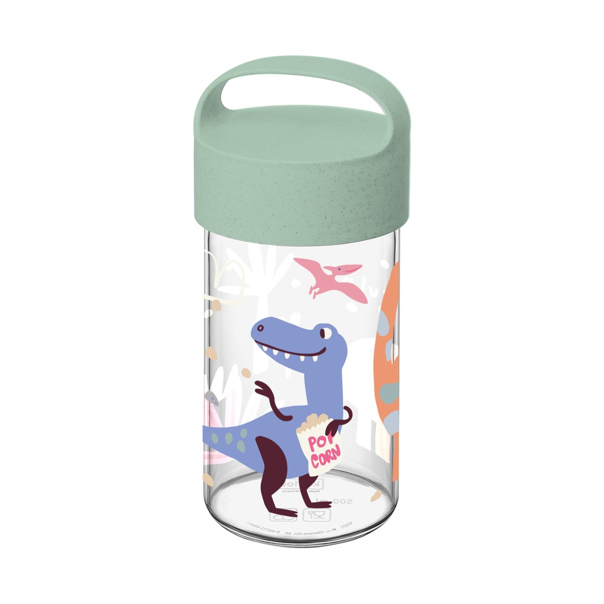 Koziol Buddy Snack vattenflaska 50 cl Dinosaurier | Skandinavisk Design | Vattenflaskor | Grön
