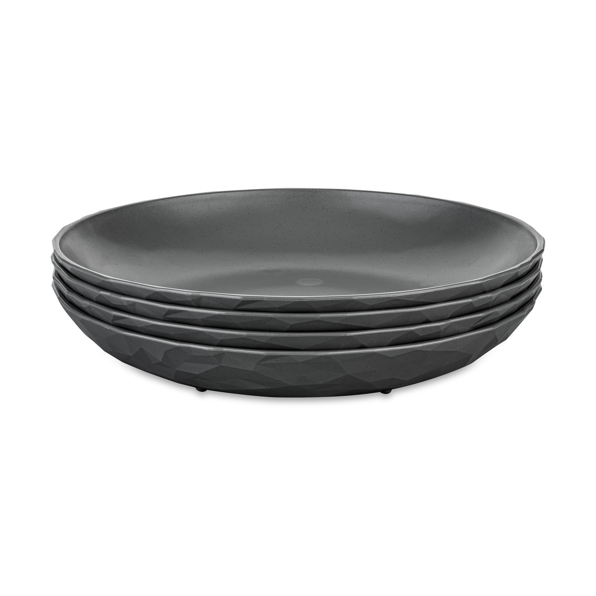 Koziol Club djup tallrik 22 cm 4-pack biocirk termoplast Nature ash grey