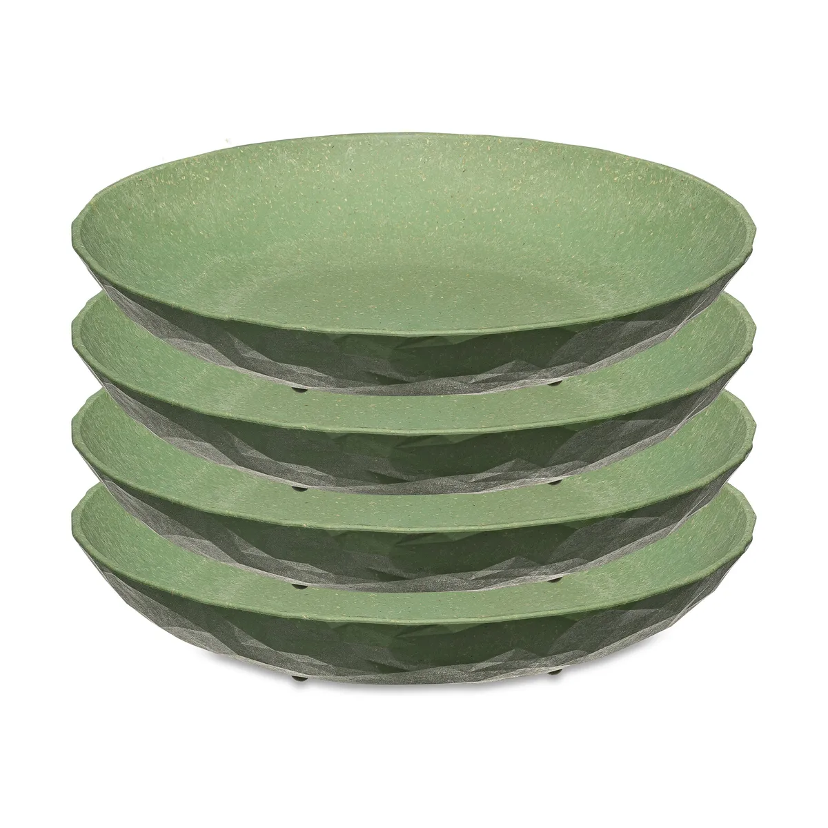 Koziol Club djup tallrik Ø22 cm 4-pack Nature leaf green