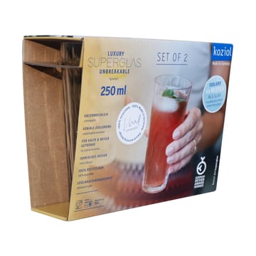 Club No. 19 drinkglas plast 25 cl 2-pack - Kristallklar - Koziol