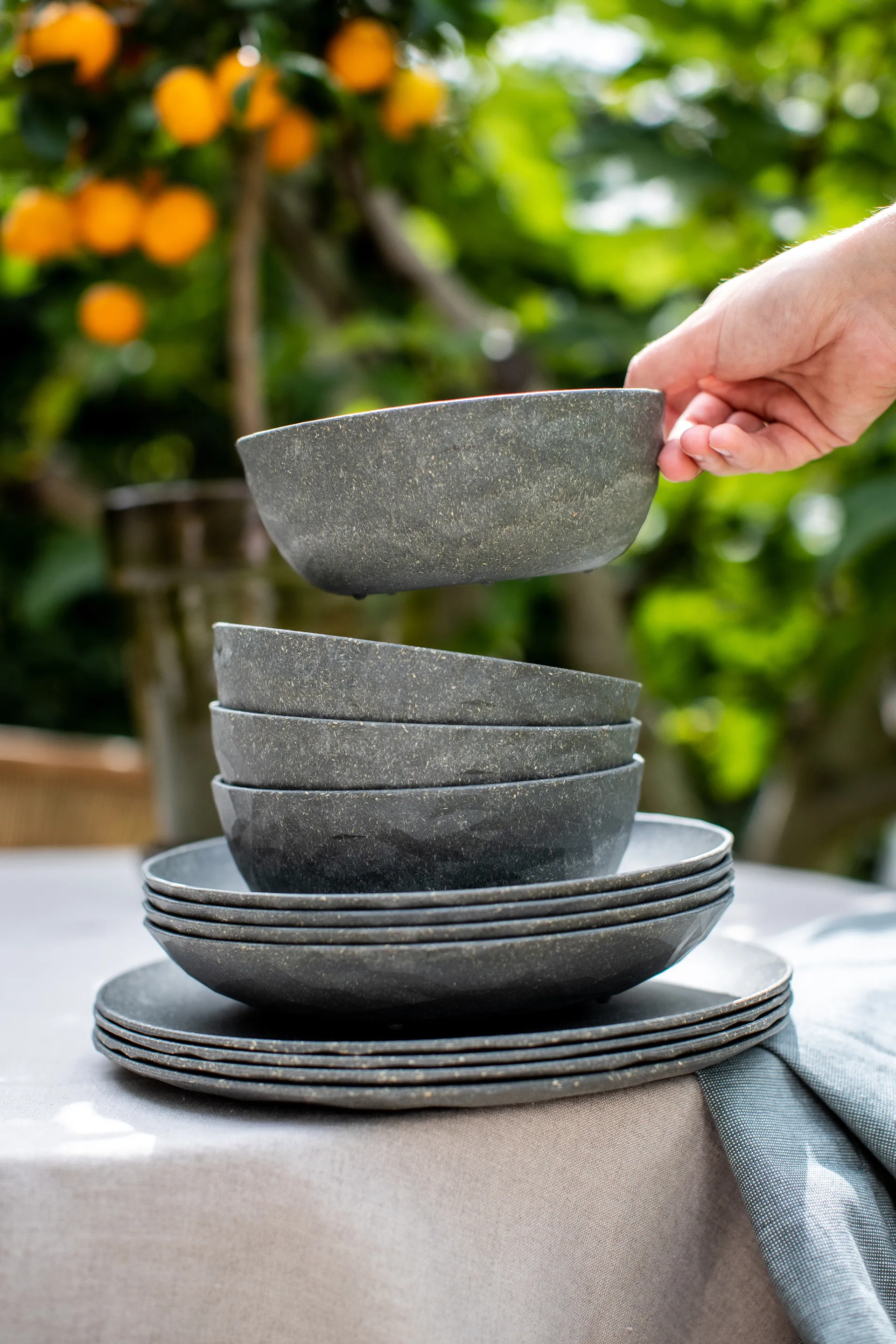 Club skål Ø16,2 cm 4-pack biocirkulär termoplast, Nature ash grey Koziol