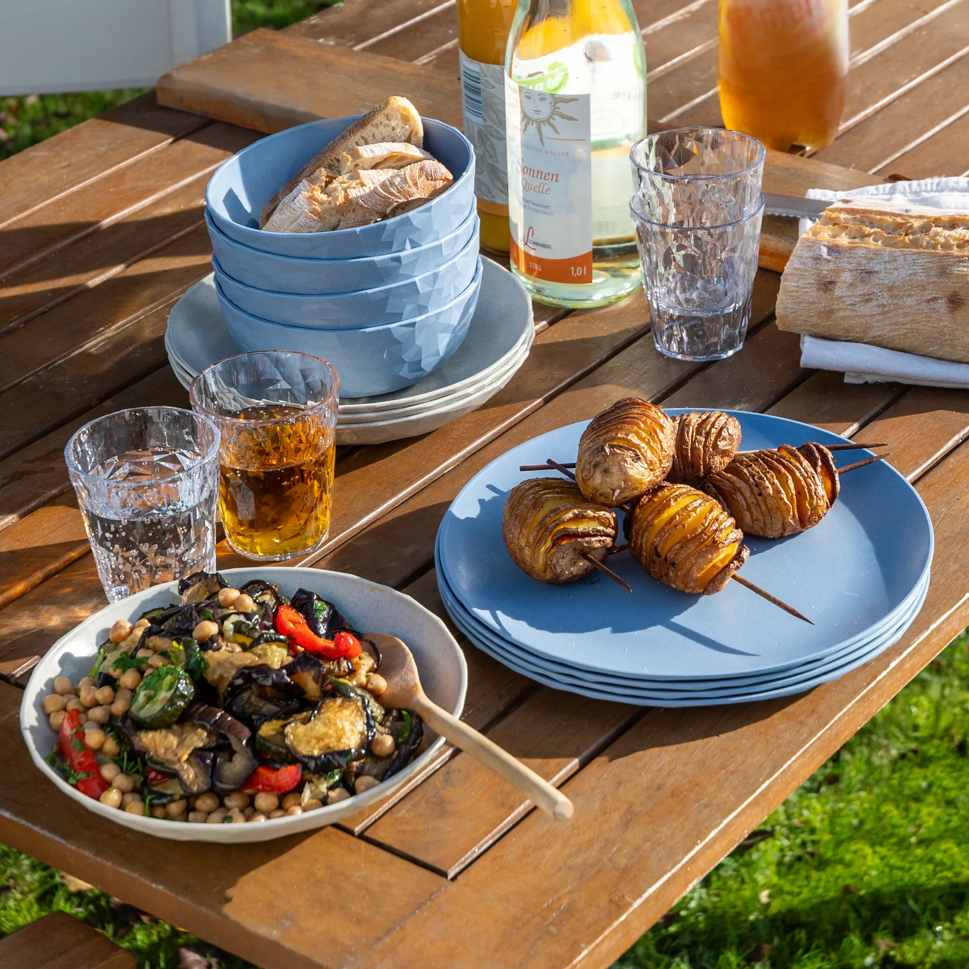 Club tallrik Ø26 cm 4-pack biocirkulär termoplast, Nature flower blue Koziol