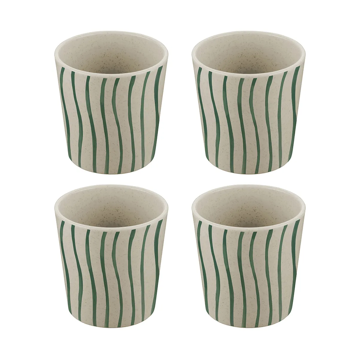 Koziol Connect kopp S 19 cl 4-pack Monstera stripes