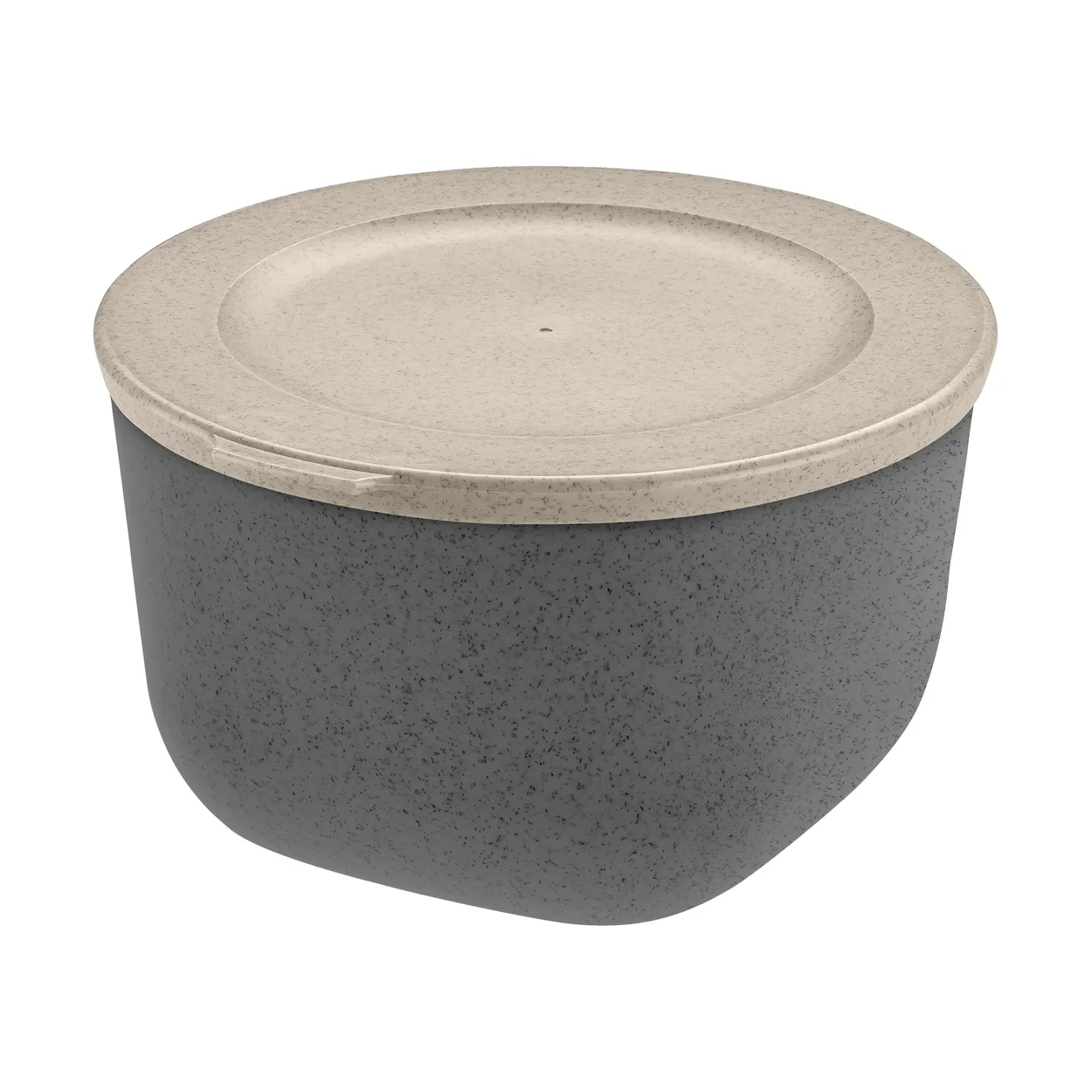 Koziol Connect skål med lock 1 L biocirkulär termoplast Nature ash grey