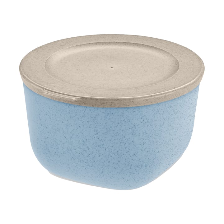 Connect skål med lock 1 L biocirkulär termoplast - Nature flower blue - Koziol