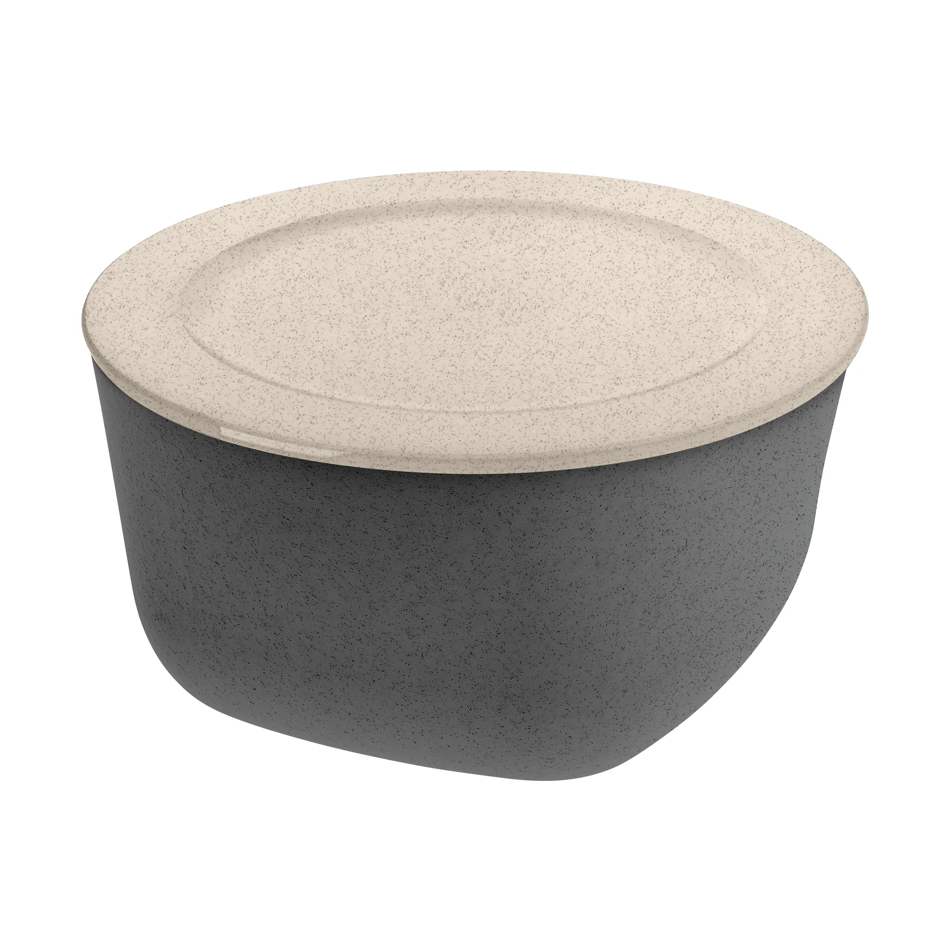 Connect skål/bunke med lock 4 L biocirk termoplast, Nature ash grey Koziol