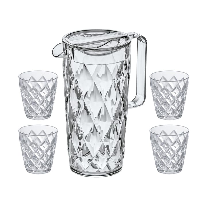 Crystal karaff inkl 4 glas - Kristallklar - Koziol