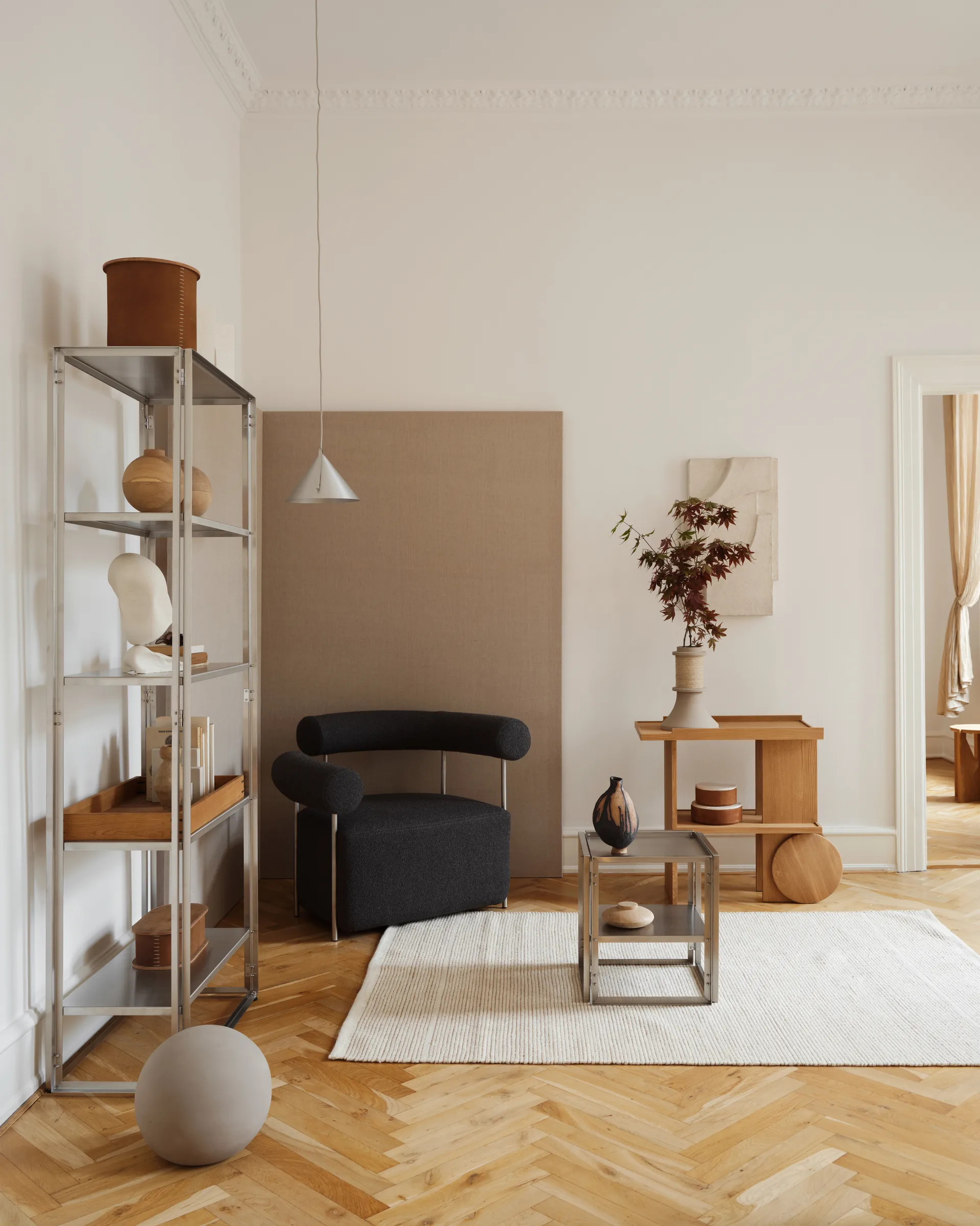 Axis sidobord 42x80 cm, Varm lackerad ek Kristina Dam Studio