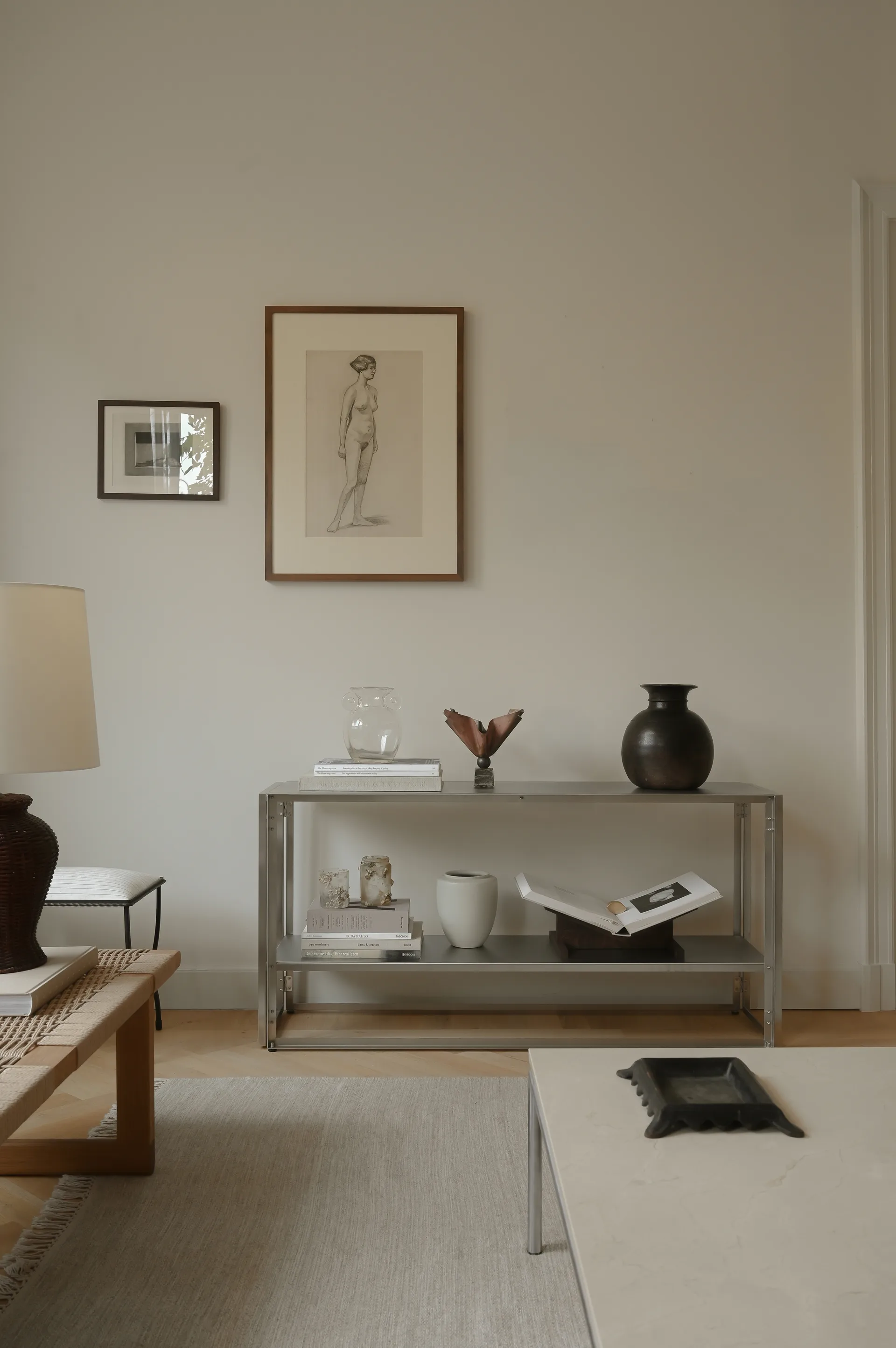 Foldable konsoll 124x60 cm, Borstat rostfritt stål Kristina Dam Studio