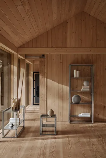 Foldable sidobord 40x40 cm - Borstat rostfritt stål - Kristina Dam Studio