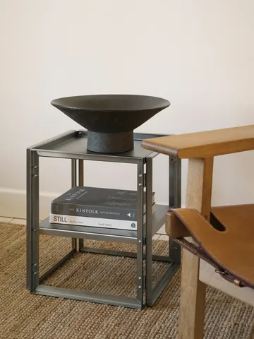 Foldable sidobord 40x40 cm - Borstat rostfritt stål - Kristina Dam Studio