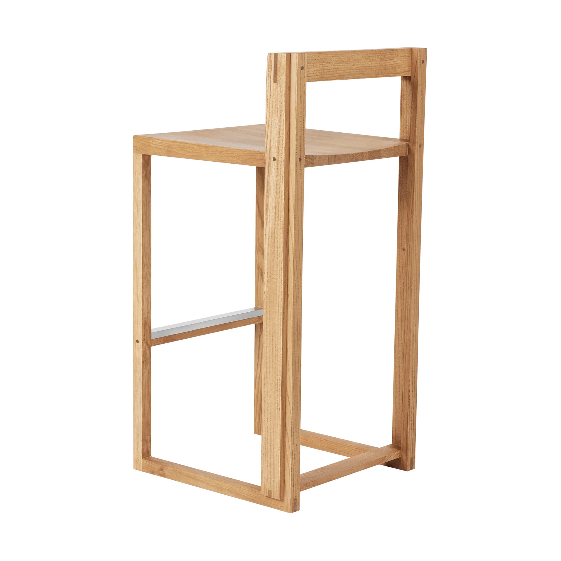Outline barstol 75 cm, Varm lackerad ek-borstat stål Kristina Dam Studio