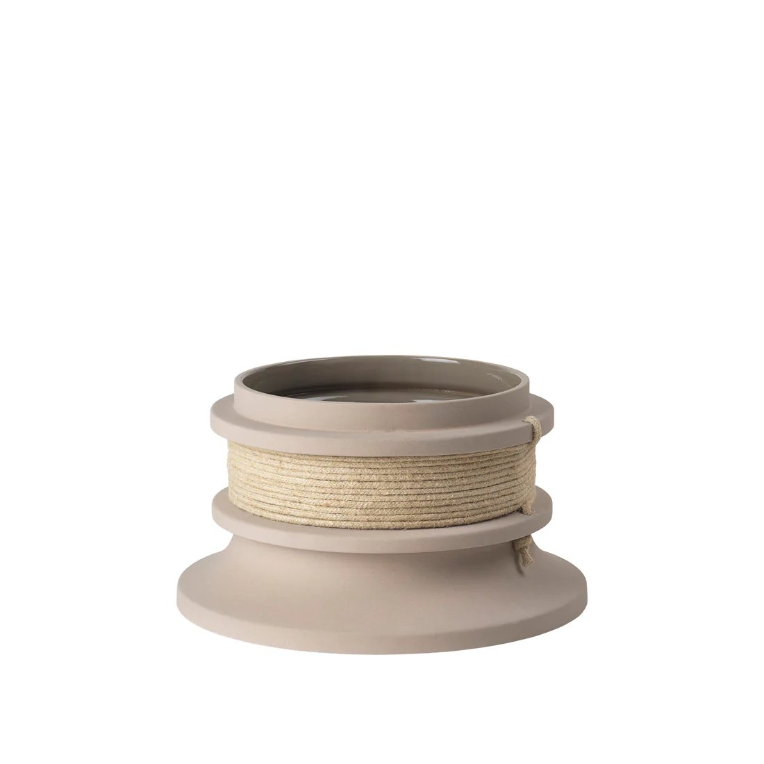 Kristina Dam Studio Rope skål 30 cm Stengods-beige | Skandinavisk Design | Dekorationsdetaljer | Beige