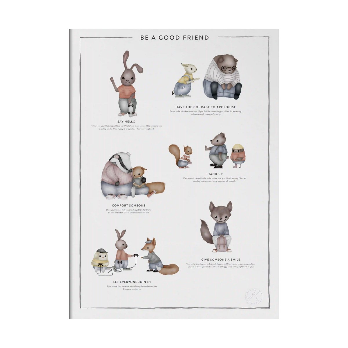 Kunskapstavlan Be a good friend poster 30x40 cm | Skandinavisk Design | Posters | Multi
