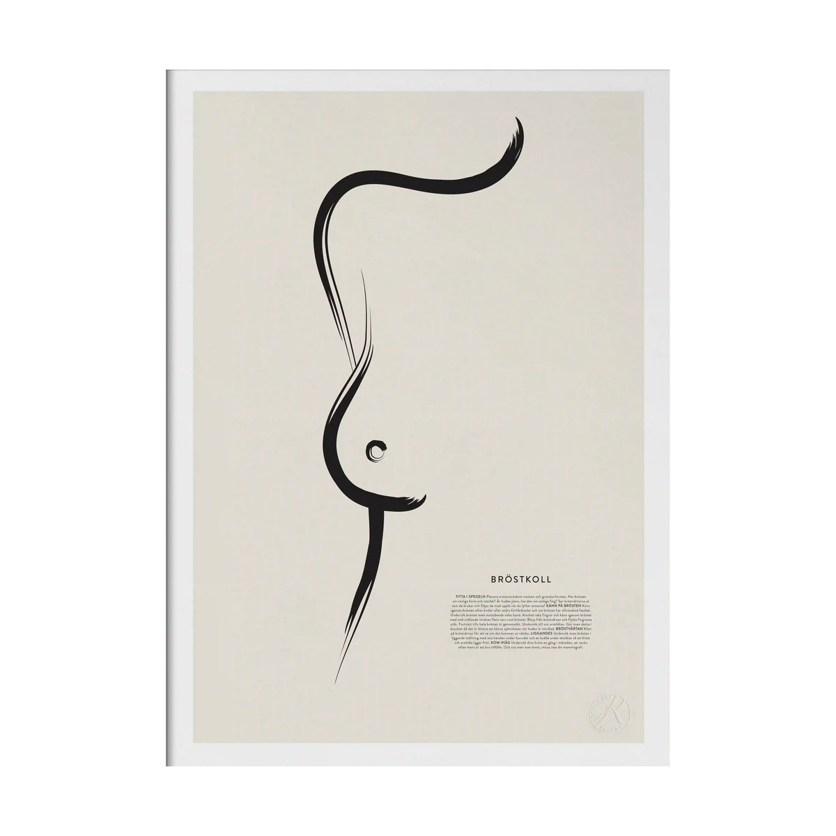 Kunskapstavlan Bröstkoll poster 30x40 cm | Skandinavisk Design | Posters | Svart