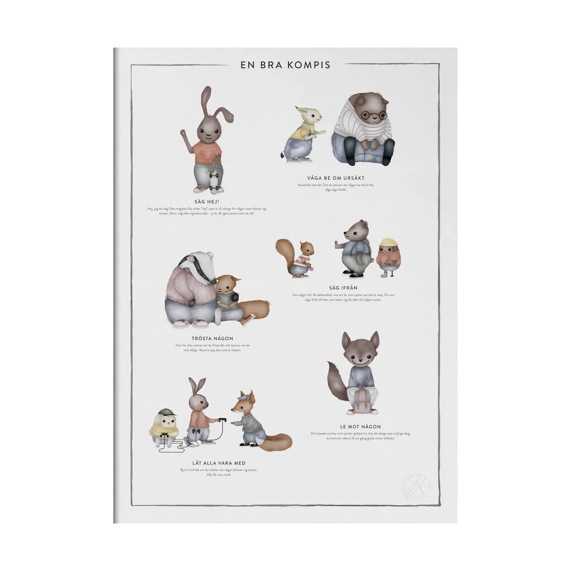 En bra kompis poster, 30x40 cm Kunskapstavlan®