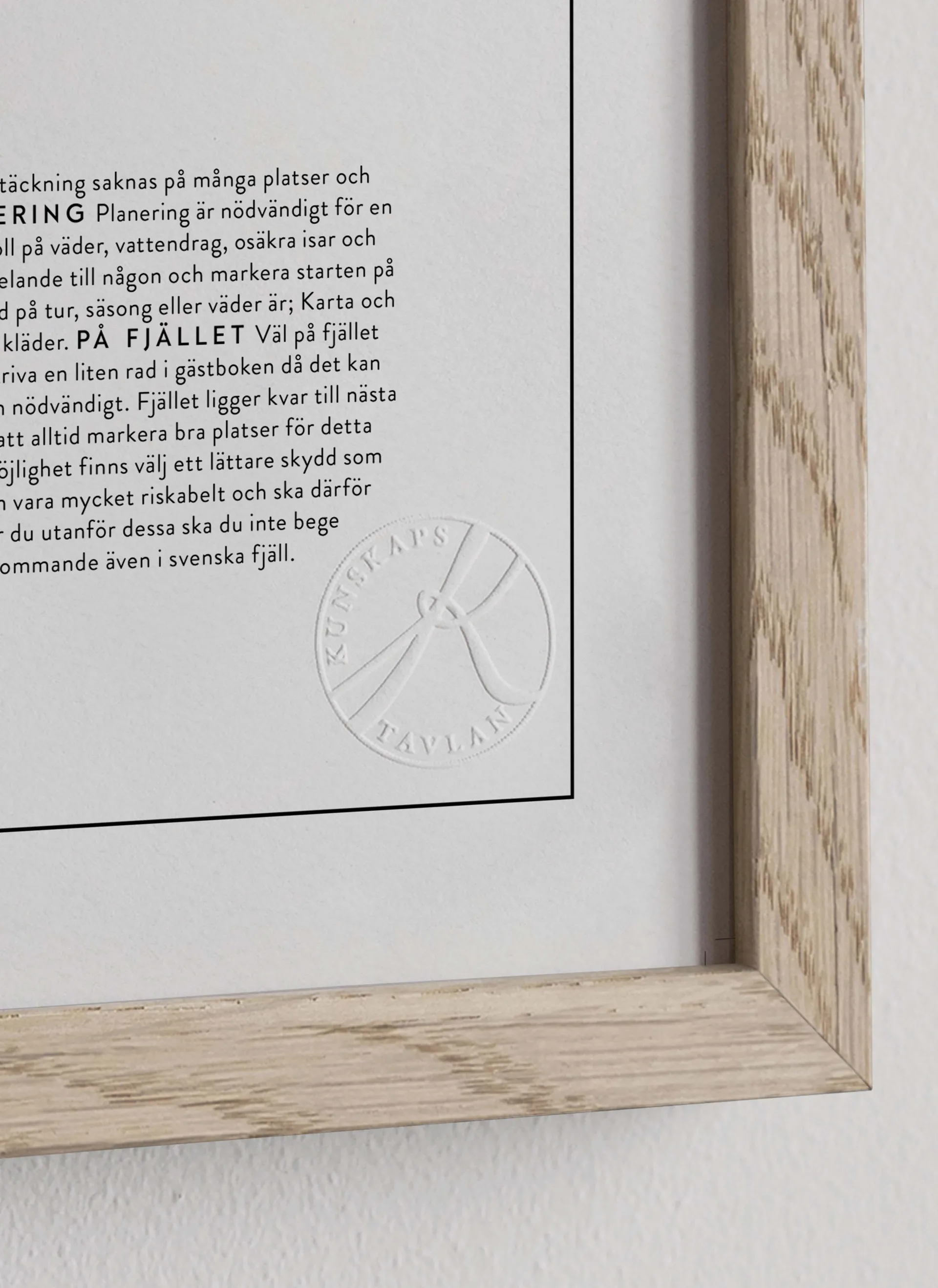 Fjällsäkerhet poster, 30x40 cm Kunskapstavlan®