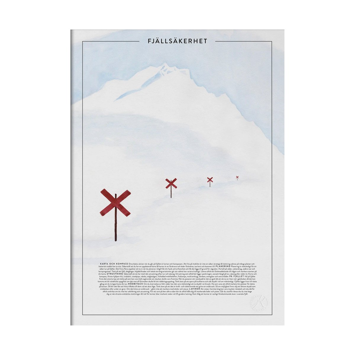 Kunskapstavlan Fjällsäkerhet poster 50x70 cm | Skandinavisk Design | Posters | Vit
