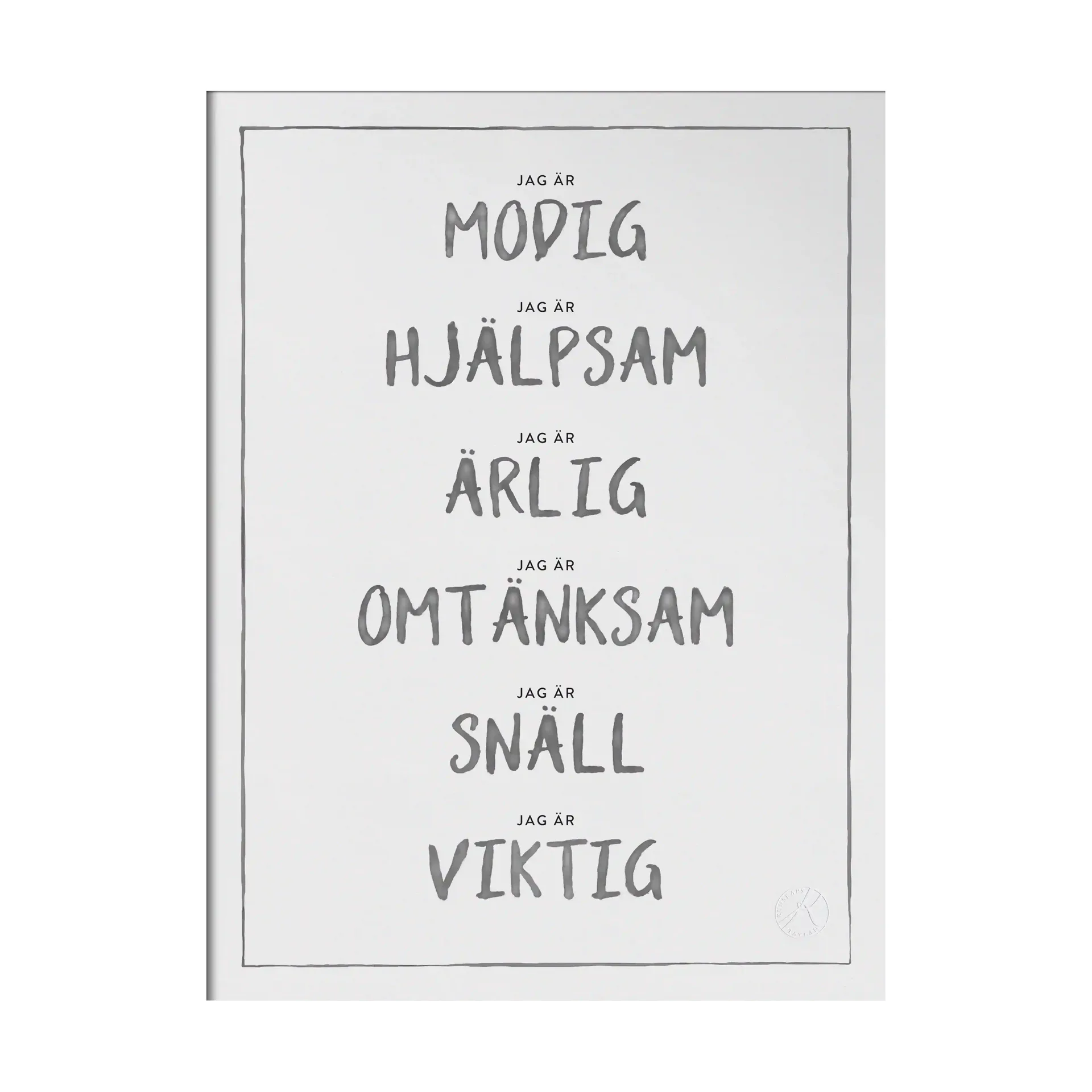 Jag är poster 30x40 cm, Dark grey Kunskapstavlan®