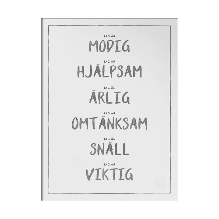 Jag är poster 30x40 cm - Dark grey - Kunskapstavlan®