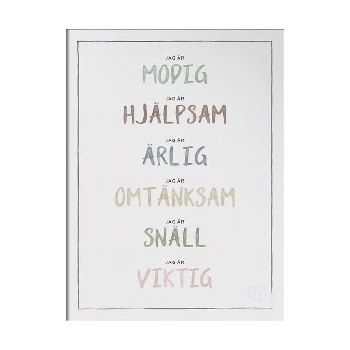 Jag är poster 30x40 cm - Dusty pastel - Kunskapstavlan®
