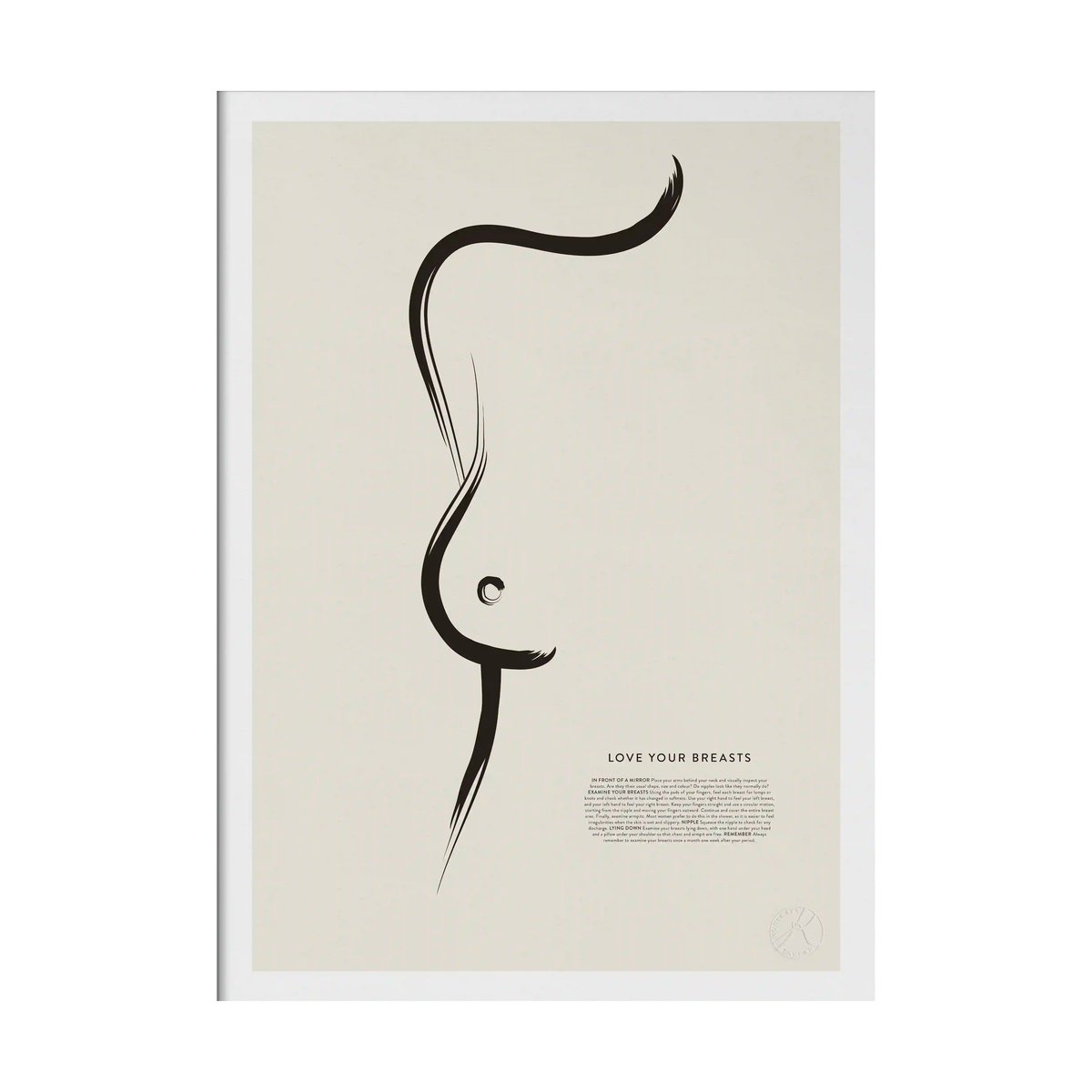 Kunskapstavlan Love your breasts poster 50x70 cm | Skandinavisk Design | Posters | Vit