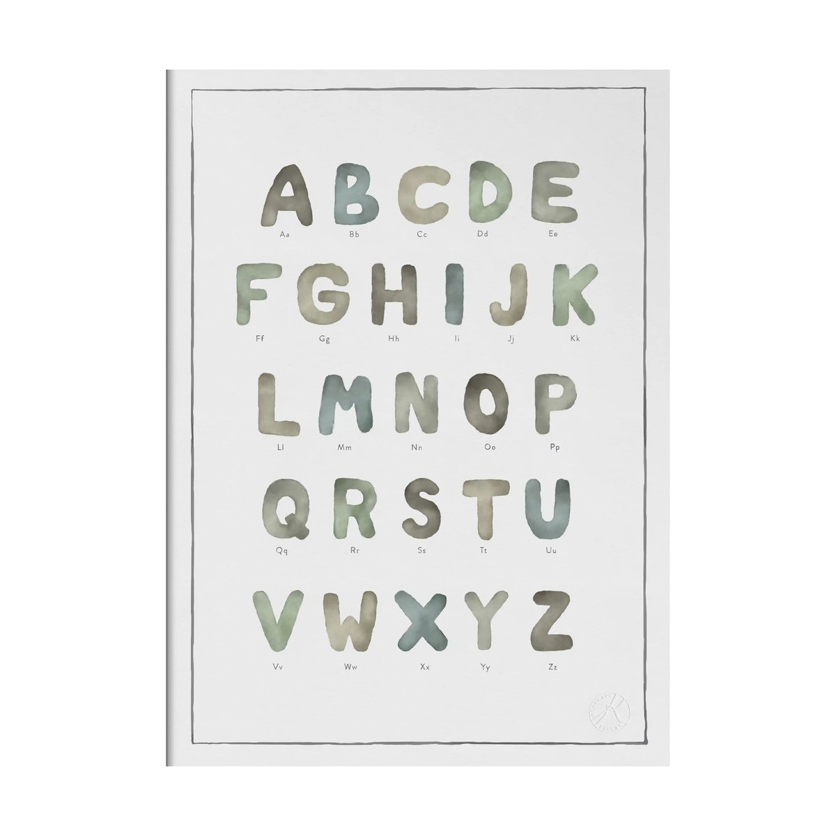Kunskapstavlan The alphabet watercolour poster 30x40 cm