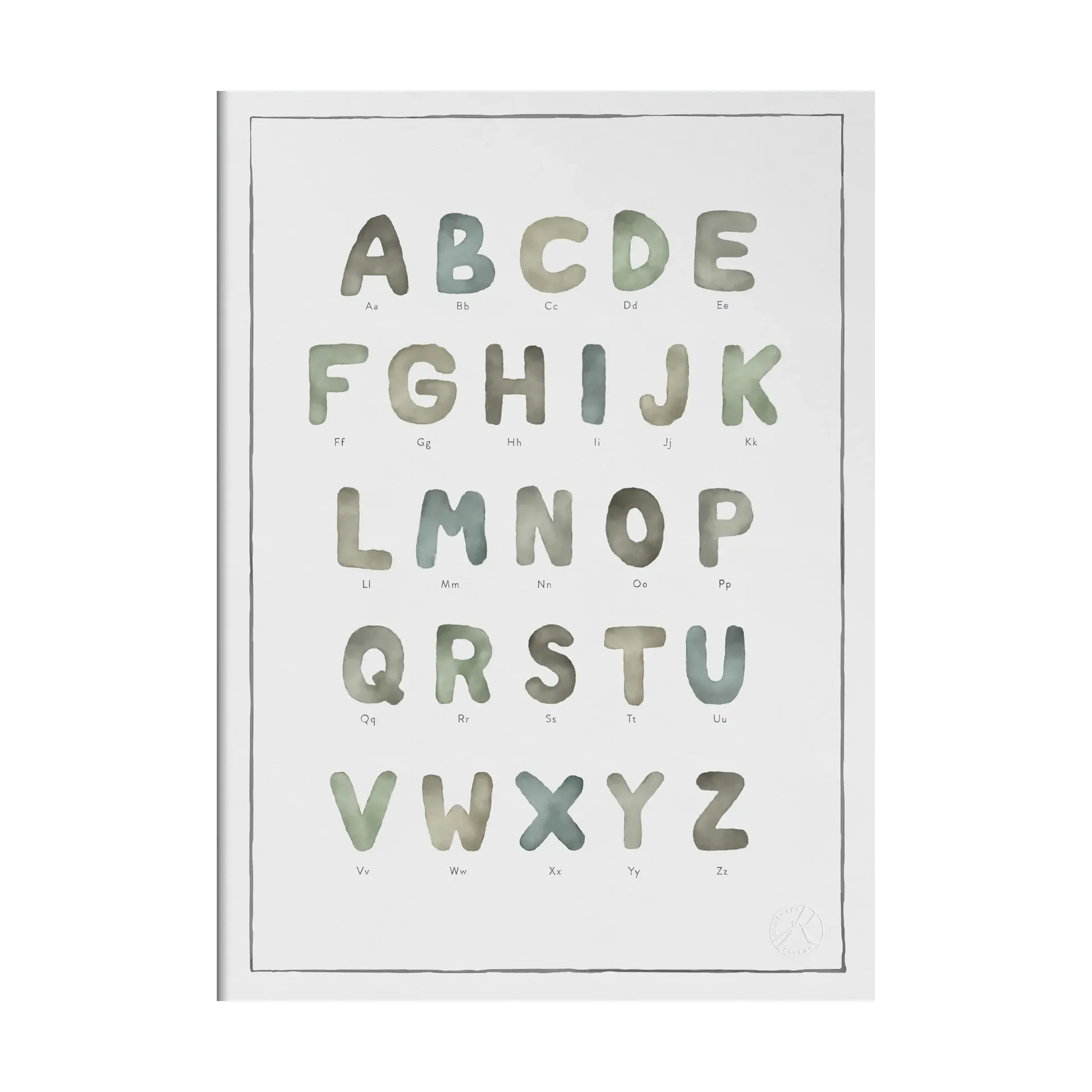 The alphabet watercolour poster, 50x70 cm Kunskapstavlan®