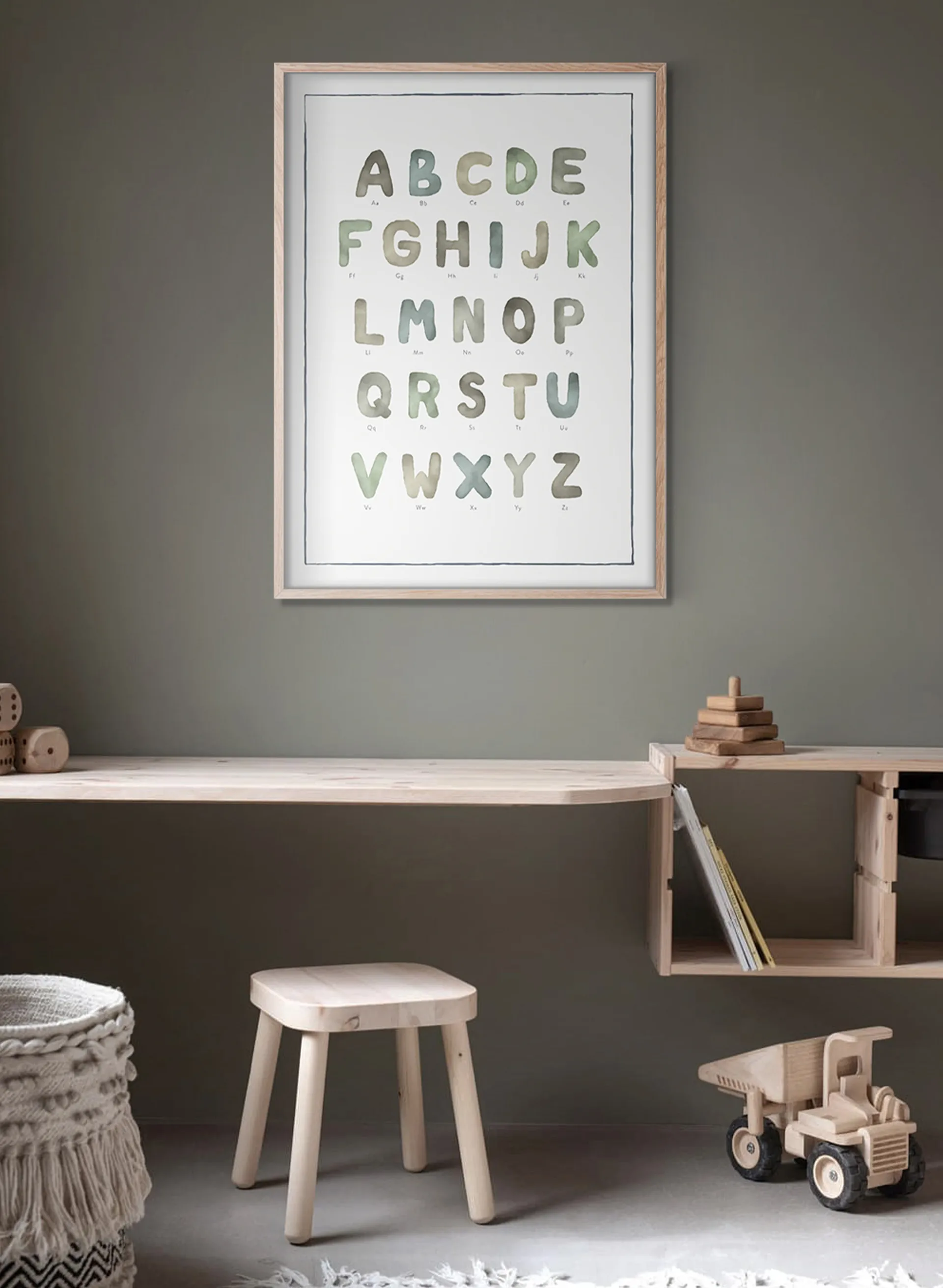 The alphabet watercolour poster, 50x70 cm Kunskapstavlan®