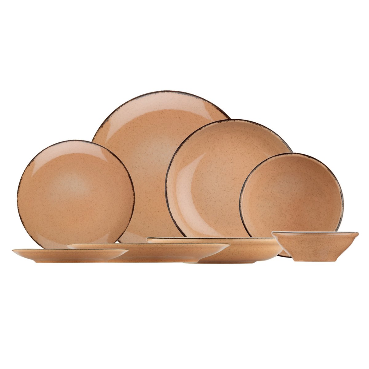 Kütahya porslinsset rak kant 24 delar Terracotta | Skandinavisk Design | Serviser & Startset | Rosa