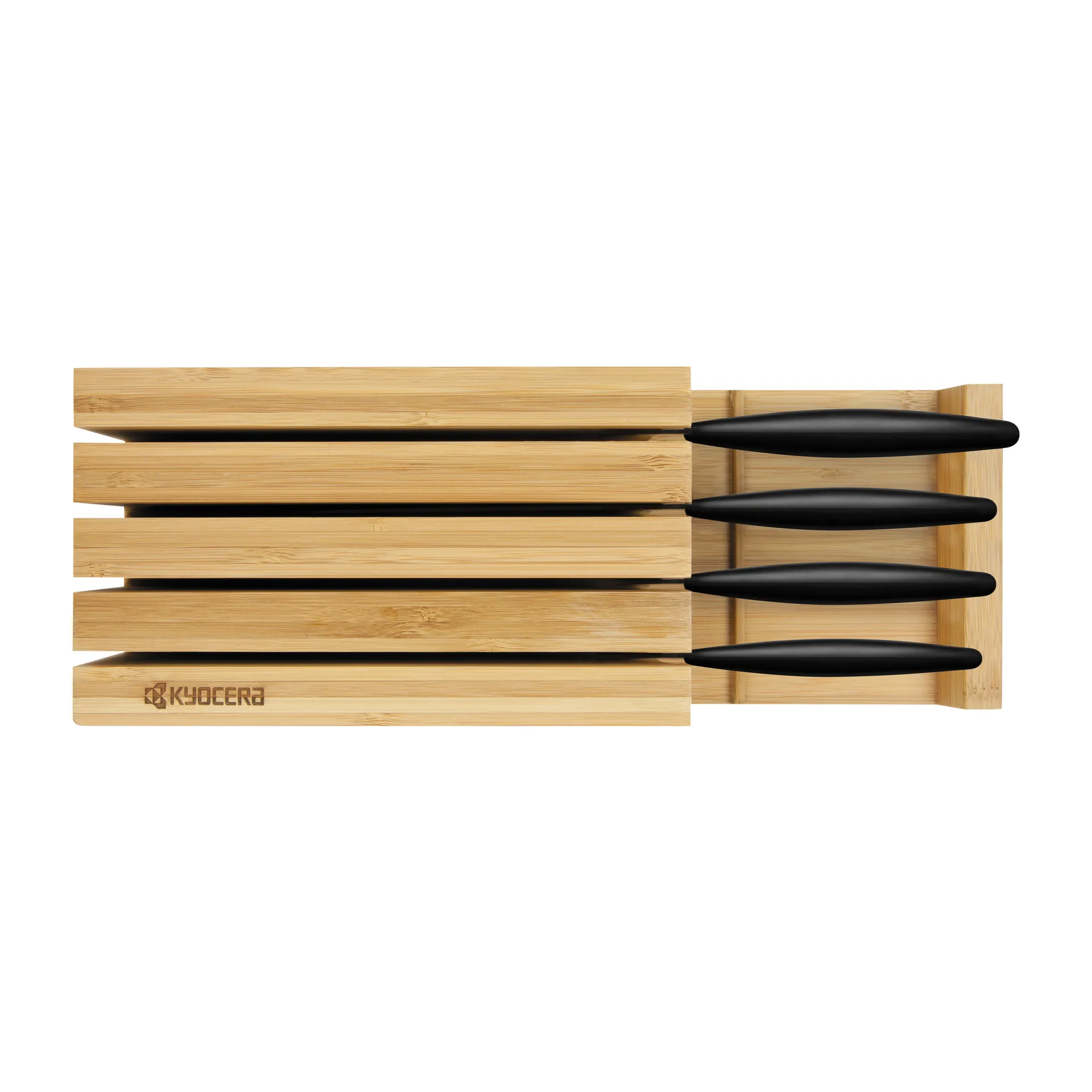 Kyocera knivblock bambu för 4 knivar, 34 cm Kyocera