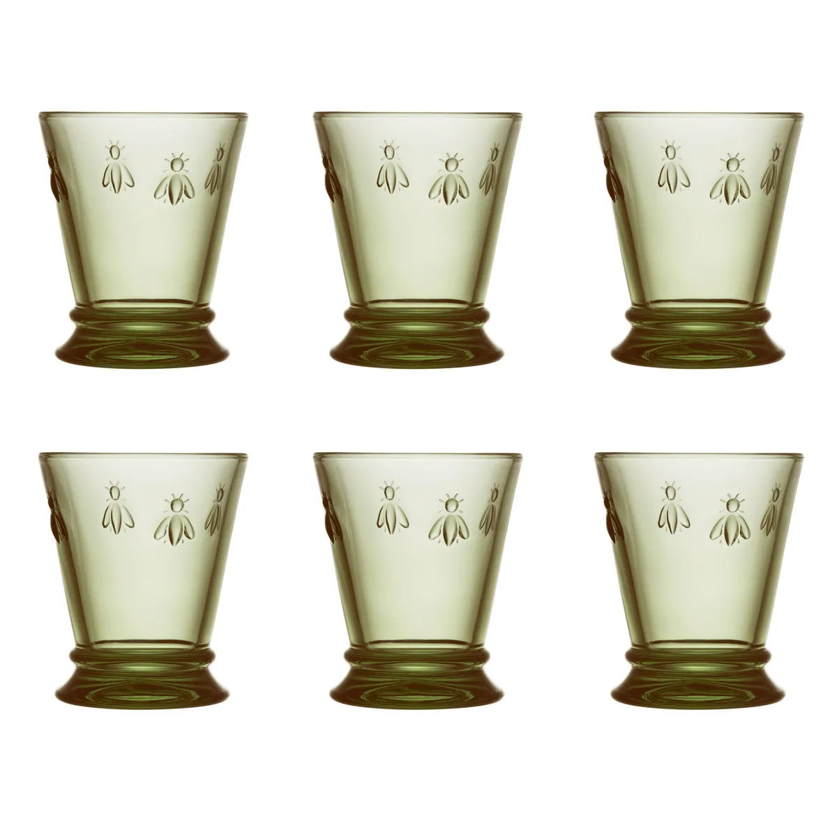 La Rochère Abeille vattenglas 26 cl 6-pack Olivgrön
