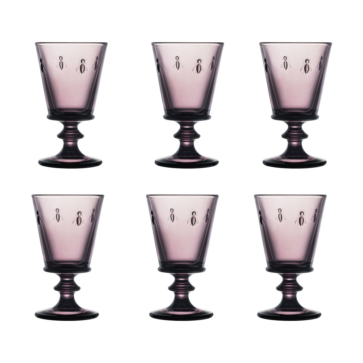 La Rochère Abeille vinglas 24 cl 6-pack Aubergine | Skandinavisk Design | Vinglas | Lila
