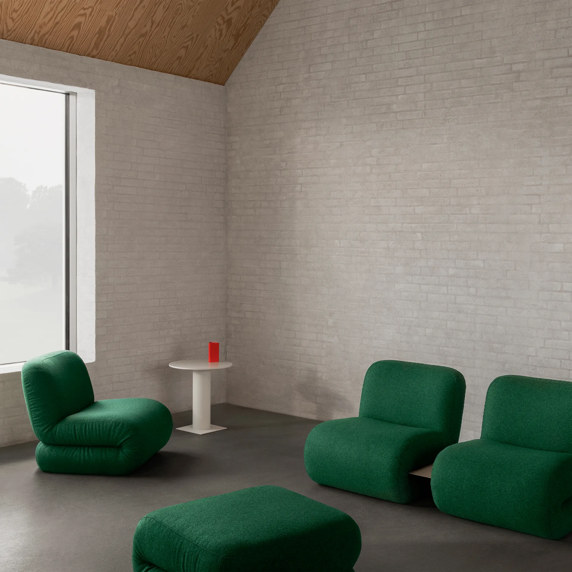 BAU fotpall, Divina melange mörkgrön Lammhults