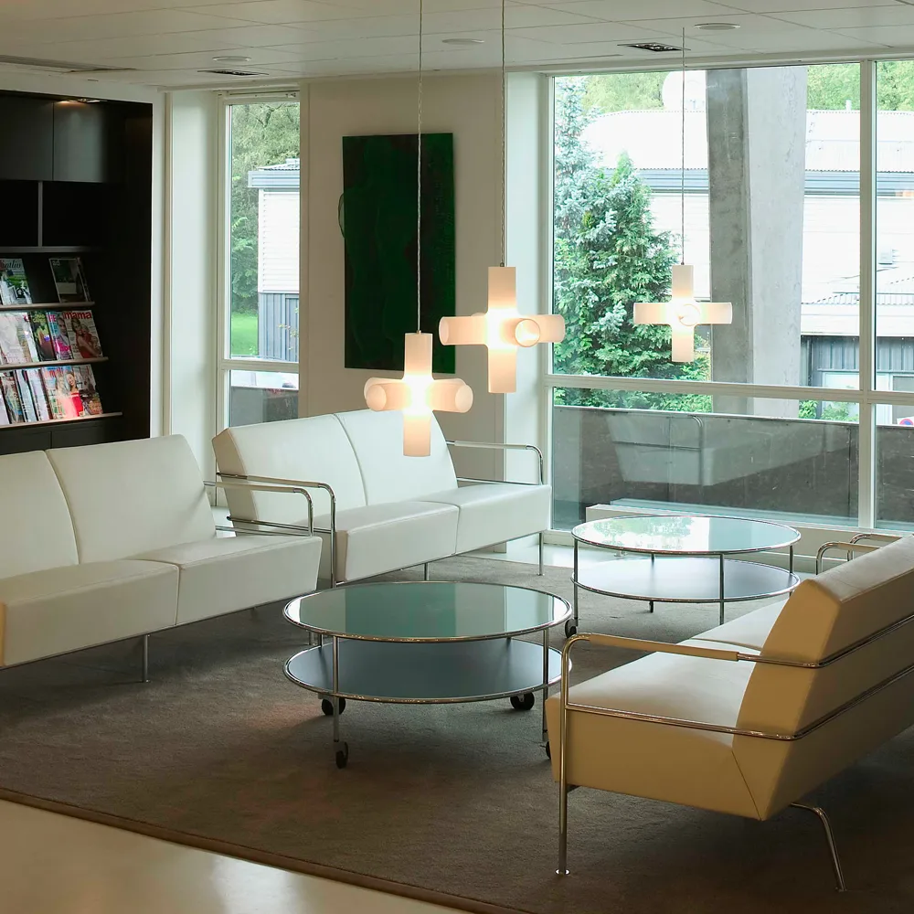 Chicago III soffbord, Frostat glas-krom Lammhults