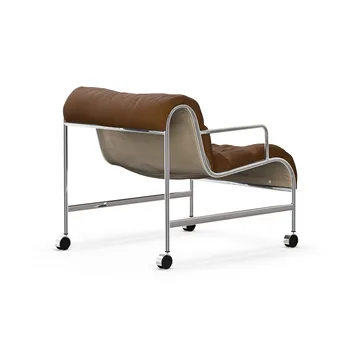 Sunny fåtölj med armstöd - Vidar brun-kromat hjulstativ - Lammhults