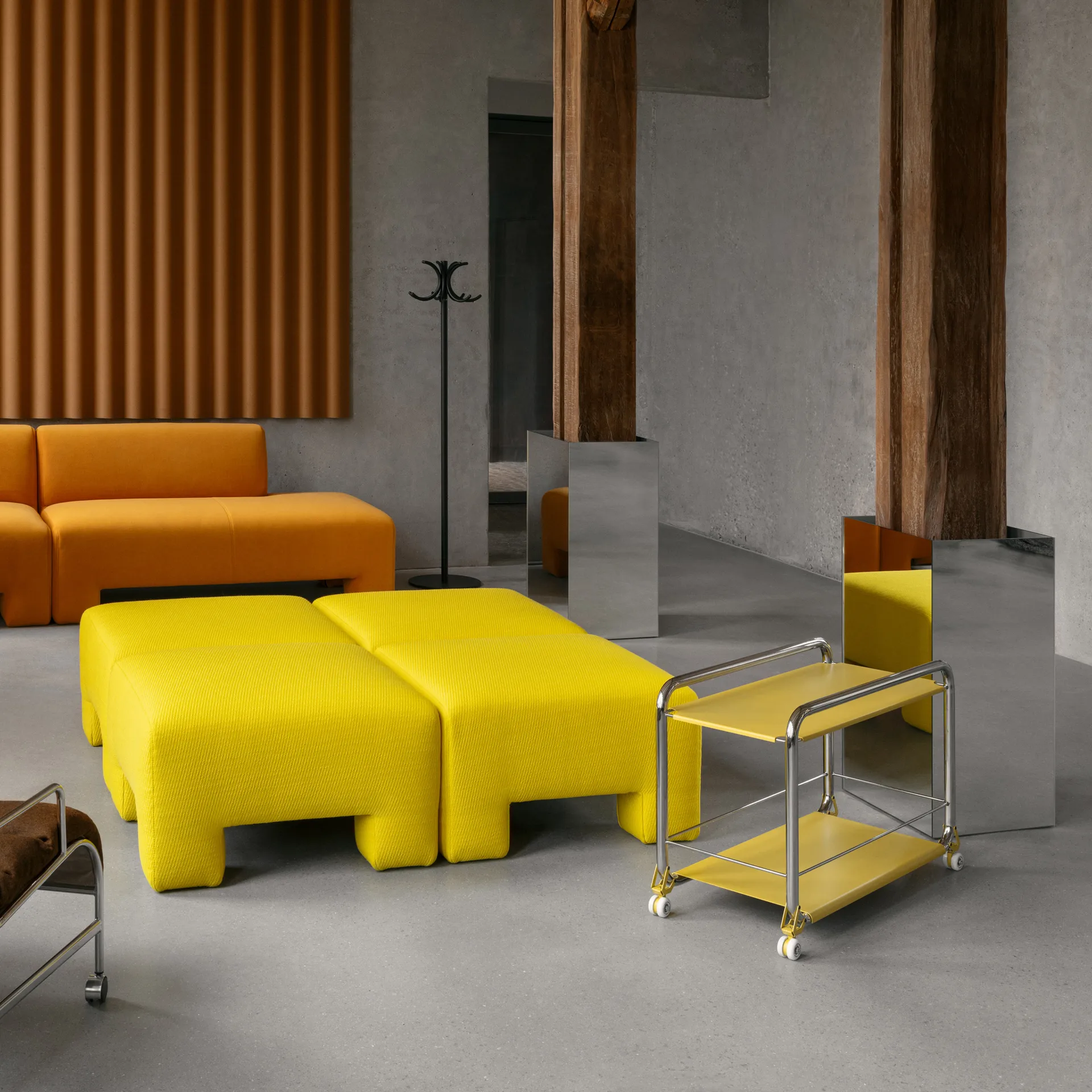 Tension rullvagn, Krom-signal yellow Lammhults