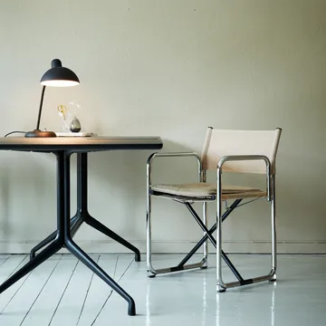 X75-2 karmstol - Linneväv natur-krom - Lammhults