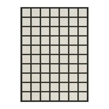 Avenue Checked ullmatta - Bone White, 180x270 cm - Layered