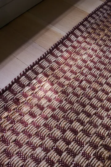 Barley jutematta - Burgundy, 140x200 cm - Layered