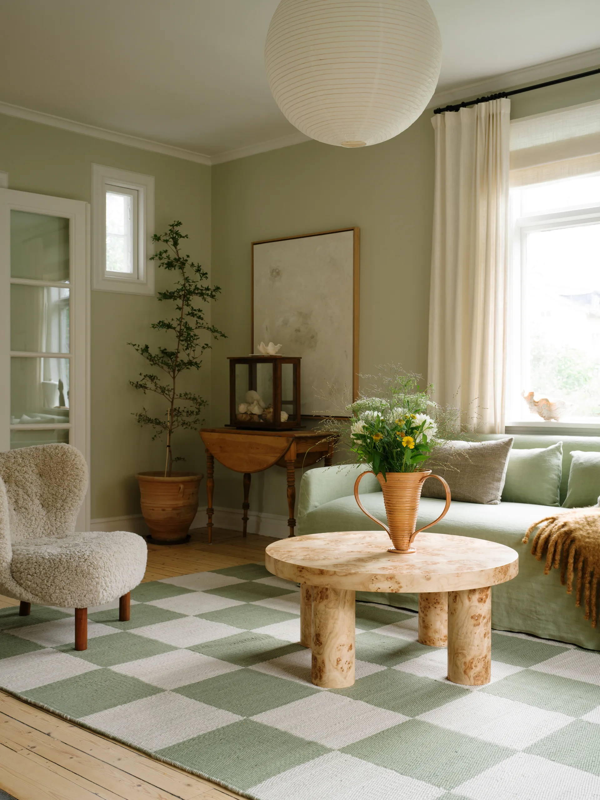 Chess ullmatta, Sage, 200x300 cm Layered